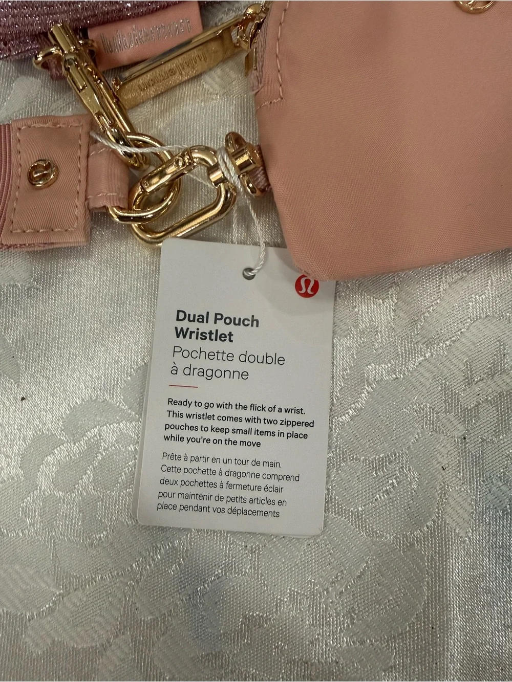 Women’s Pink Sparkle duel Pouch wristlet - Brand: lululemon